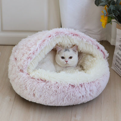 Warm Cat Bed Long Plush Winter Dog Cat House Cats Sleeping Bag Nest Kennel 2 In 1 Pet Bed Cushion Sofa Mat For Small Cats Puppy