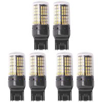 6ชิ้น T20แคนบัสสุดสว่าง W21w 7440 Wy21w 144 Smd ย้อนกลับสีดำสีเหลือง