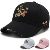 Gorras Gorras ใหม่ผ้าคอตตอนสำหรับผู้หญิง,สปริงหมวกเบสบอลลายดอกไม้ฤดูร้อนหมวกแก๊ปปักสแน็ปแบคผึ้งสำหรับผู้หญิง