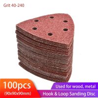 【LZ】⊙№  100PCS Triangular Sanding Disc 90mm Delta Sander Hook   Loop Sandpaper Abrasive Tools for Sanding Grit 40-2000