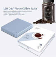 SPT เครื่องชั่งกาแฟพร้อมตัวจับเวลา สีฟ้า หยดความแม่นยำสูง หน่วยหน้าจอ LED พร้อม Backlit(g/oz/m) เครื่องชั่งอาหาร