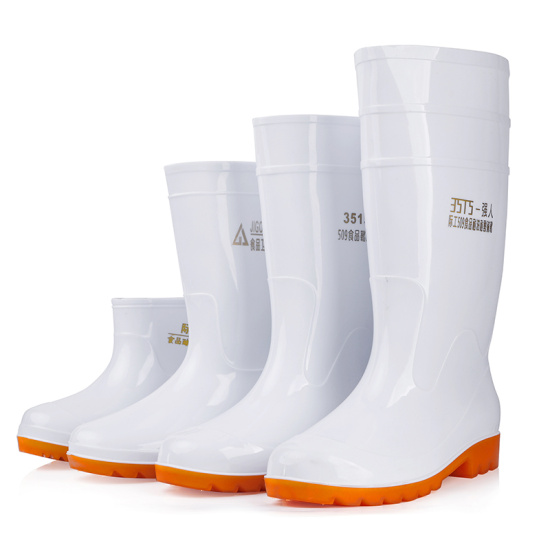 Giày đi mưa màu trắng cỡ lớn ủng đi mưa làm việc nhà máy thực phẩm chống - ảnh sản phẩm 1