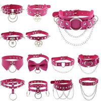 Punk Metal Tassel Rose Color Choker Necklace Sexy Spiked Neck Strap Clavicle Collar Men Necklaces Hollween Women Y2K Jeweley Fashion Chain Necklaces