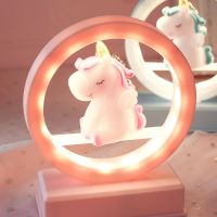 LED Night Light Unicorn Creative Lamp Bedroom Decor Girls Lights Christmas Gift Kids Birthday Room Craft Table Light