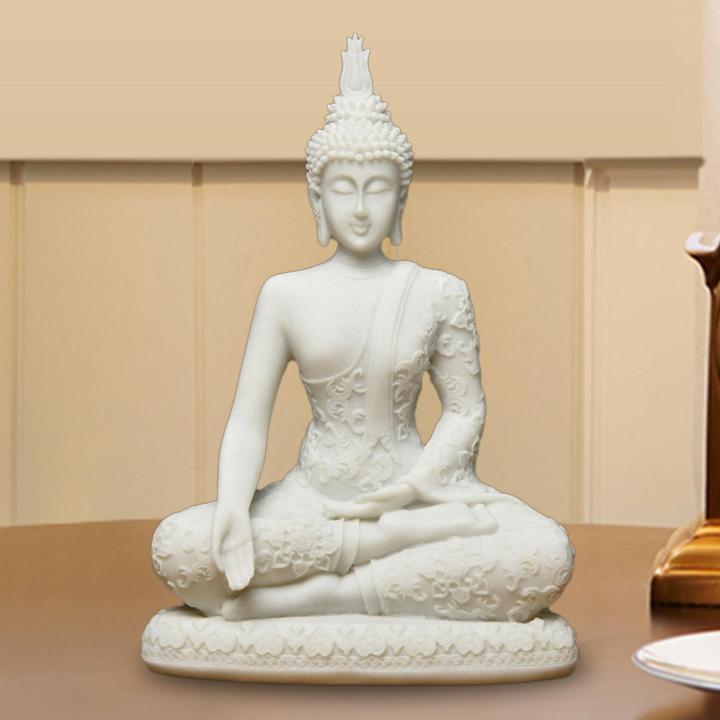 รูปปั้นพระพุทธเจ้าหุ่นเรซิ่นหินสำหรับการทำสมาธิรูปปั้นตั้งโต๊ะในบ้านของสะสม