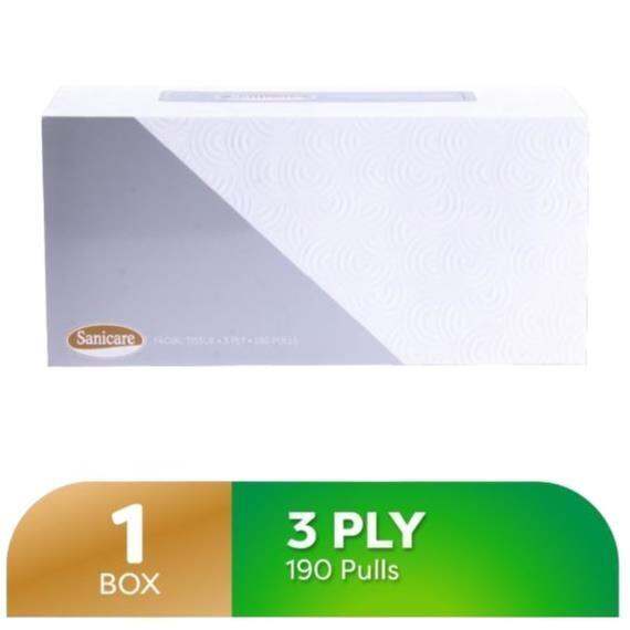 kleenex Sanicare Facial Tissue 3Ply Large Box 570 Sheets 190 Pulls