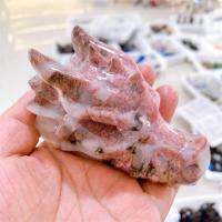 Natural Agate Dragon Skull แกะสลักแฟชั่นตกแต่งบ้าน Healing คริสตัลที่มีประสิทธิภาพ Energy Wicca Decor ของขวัญ1PCS