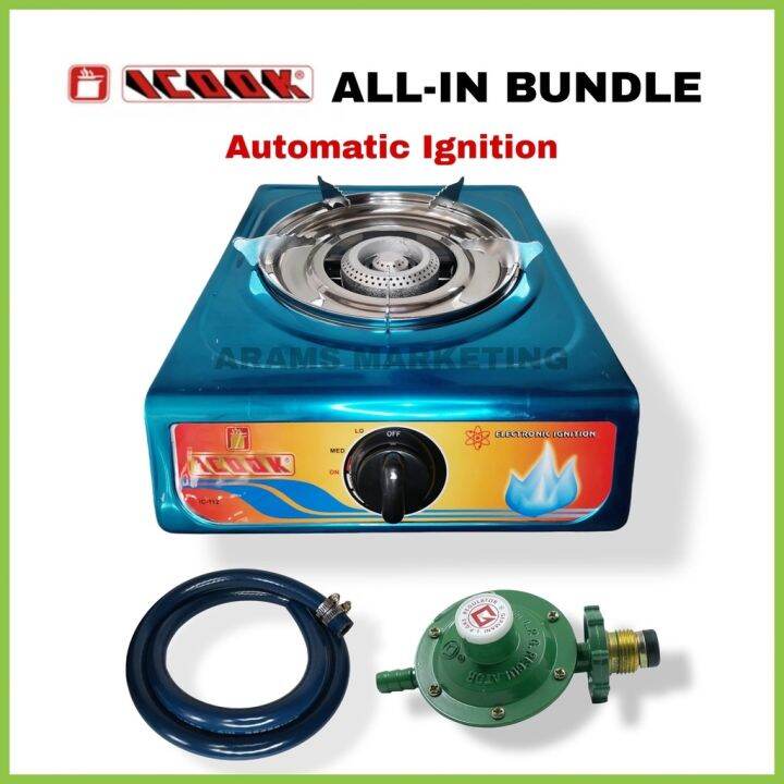 STANDARD HEAVY DUTY SINGLE BURNER GAS STOVE WITH HOSE AND REGULATOR