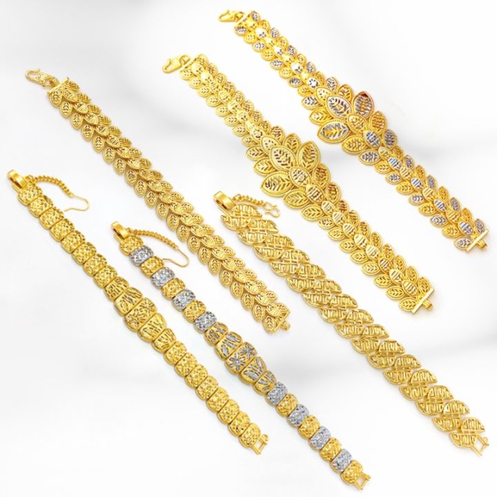 COD ✓ DSFERTGRYRT RANTAI TANGAN DAUN KETUM COP 916 EMAS BANGKOK KOREA  24k Bangkok Gold Plated Braceletbangle fashion jewelry bangle Jewellery  Women's jewelry/HJK Lazada