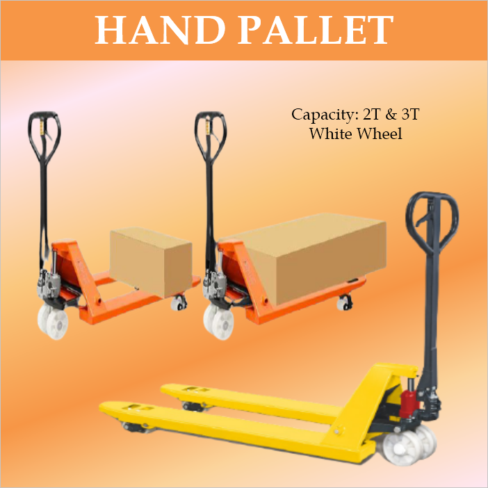 Ycaruz Lifting Supply 2T 3T Hand Pallet Truck White Nylon Wheel Red