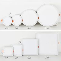 1pcs AC 85-265V Ultra Thin Round LED Panel Light 6W 8W 15W 20W Aluminum Ceiling Recessed Downlight open hole adjustable  by Hs2023