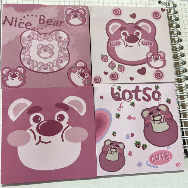 lotso-strawberry-bear-sticky-note-cartoon-cute-pad-stickable-note