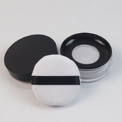10pcs 10g Empty Loose Powder Pot With Puff Portable Plastic Cosmetic Travel Makeup Jar