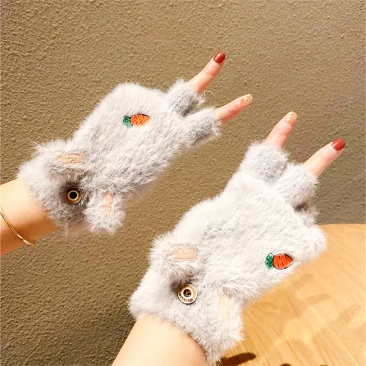 cartoon-carrot-gloves-carrot-rabbit-plush-gloves-half-finger-flip-gloves-winter-gloves-for-women-knitted-gloves-for-girls