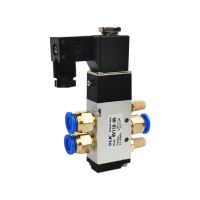 4V110-06 5 Way 2 Position 1/8" Pneumatic Control Solenoid Valve DC 24V DC 12V AC 110V AC220V with 4mm 6mm 8mm Fitting Valves