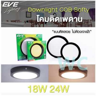 โคมดาวน์ไลท์แอลอีดี ติดลอย หน้ากลม ขอบดำ LED Downlight Surface Mount Circle Black 18W 24W 18W(8นิ้ว)24W(12นิ้ว)