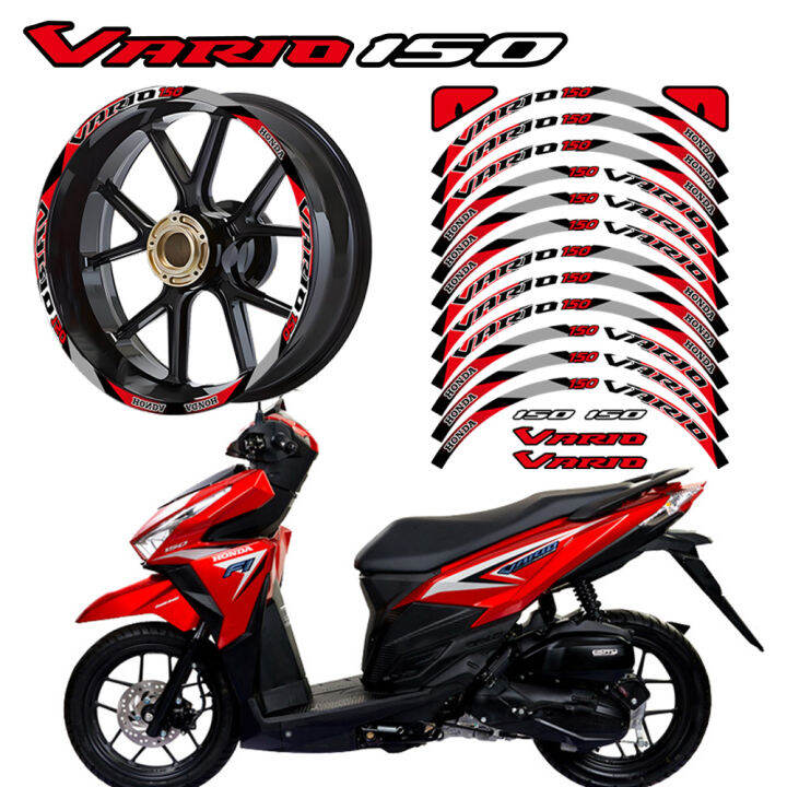 สติกเกอร์ติดดุมล้อมอเตอร์ไซค์สำหรับฮอนด้า-vario-150แถบศูนย์กลางสกู๊ตเตอร์ขอบสะท้อนแสง