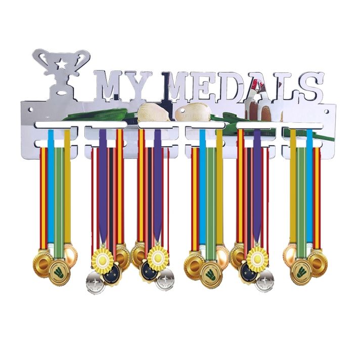 yf-silver-triathlon-medal-display-mirror-home-running-rack-hook-storage-sports-hanger-football-stand-acrylic-wall-decoration