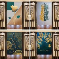 Nordic Light Luxury Golden Door Curtain Home Porch Nine Fish Bedroom Kitchen Living Room Hanging Curtain Partition Half Curtain