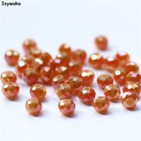 Isywaka Solid Orange Colors 4x6mm 50pcs Rondelle Austria faceted Crystal Glass Beads Loose Spacer Beads for Jewelry Making