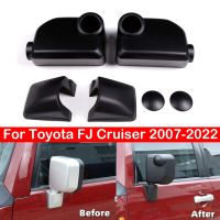 สำหรับ Toyota FJ Cruiser 2007-2022ที่หุ้มกระจกมองหลังรถยนต์หมวกแก๊ปมีปีกประตูด้านนอกวิวเคสด้านหลังปลอกหุ้มสีดำสีเงิน