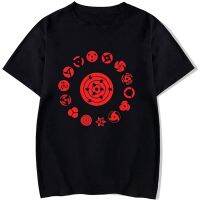 ด้านบน ไขว้ มินิ เสื้อยืดแขนสั้นนารูโตะ Naruto Sharingan T-Shirt Mens Fashion Round Neck Short Sleeve Naruto co branded เสื้อยืดลำลองฤดูร้อน S-5XL แฟชั่นแขนสั้นผ้าฝ้าย