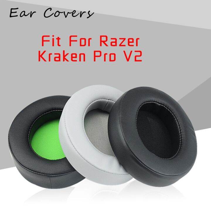 จุกหูฟังสำหรับฟองน้ำรองหูฟัง-razer-kraken-pro-แผ่นรองหูสำหรับ-v2หูฟังอะไหล่ชุดหูฟังหนัง-pu-โฟมผ้าปูที่นอน