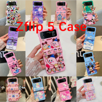 สำหรับ Samsung Galaxy Z Flip 5 ZFlip 4พับได้เคสมือถือกันกระแทก Z Flip3หน้าจอพับเก็บได้เคสโทรศัพท์คู่เคสป้องกันฟองน้ำสีเหลือง Baby Snoopy ลายการ์ตูน3D น่ารัก