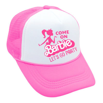 หมวกเบสบอลบาร์บี้สีชมพูหมวกแบบตาข่ายชายหาดหน้าร้อนสำหรับผู้หญิง,หมวกบังแดดตุ๊กตาบาร์บี้สีชมพู
