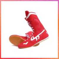 Brand WEIRUI High Top Men Red Boxing Training Shoes Women Fighting Sneakers Tendon Sole Martial Arts Taekwondo Sanda Training