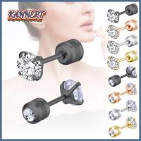 KANNERT 2~6mm แฟชั่นใหม่ ของขวัญวันเกิด สแตนเลสสตีล กลม2-6มม. เพชร ต่างหูสตั๊ด ลูกบาศก์เซอร์โคเนีย สำหรับผู้หญิงผู้ชาย เครื่องประดับเจาะกระดูกอ่อน