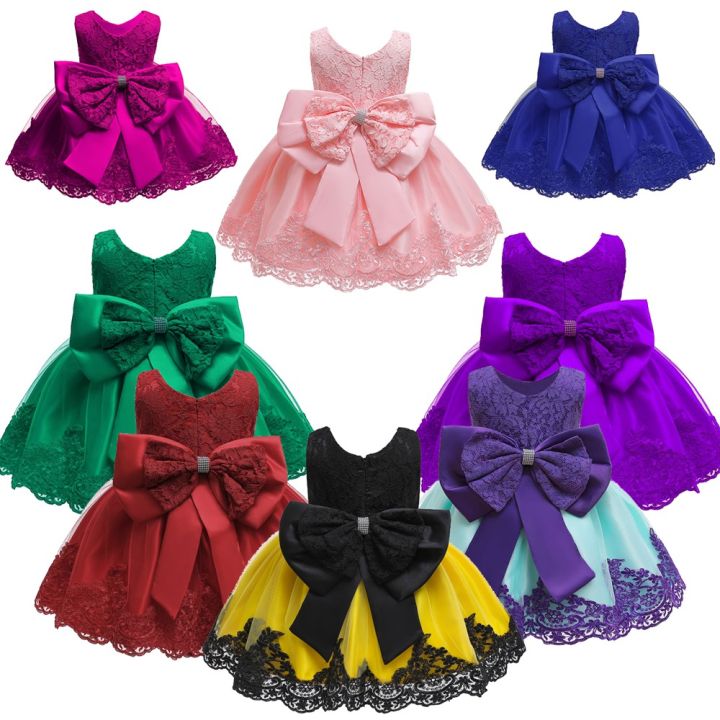 【Ready stock】Dress Baby Girl Newborn Party Birthday Christening Baptism