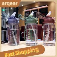 มาร์กเกอร์ ARQEAR529453 550มล. ขวดมีหลอดพลาสติกใสแก้วน้ำกระบอกน้ำกีฬากันรั่ว