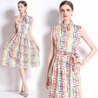 Womens Dress New Fashion Spring/Summer New  High Class  Dress Print  Midi Dress