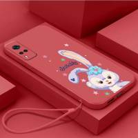 เคส Vivo Y51 Y53S Y51A Y31 2020ตัวป้องกันเคสนิ่มใส่โทรศัพท์ Y33 4G ซิลิโคนเหลวฝาเคสกันกระแทกมือถือเรียบเคสโทรศัพท์โทรศัพท์กระต่ายน่ารักพร้อมสายคล้อง