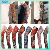 ADAM 1Pcs เครื่องอุ่น ของใหม่ ป้องกันรังสียูวี กีฬากลางแจ้ง บาสเกตบอล แขนเสื้อลายดอกไม้ ป้องกันแสงแดด รอยสักแขนแขน ที่คลุมแขน