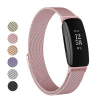 สำหรับ Fitbit Inspire 2 Bands ผู้หญิงผู้ชายโลหะสแตนเลสสตีลตาข่ายห่วงสายรัดข้อมือแบบปรับได้สายสำรองสำหรับ Fitbit Inspire 2/HR/Inspire สายรัดข้อมือฟิตเนส