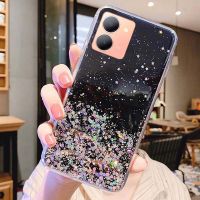 เคสโทรศัพท์สินค้าพร้อมส่งสำหรับ Vivo Y27ฝาหลังใสซิลิโคน TPU นิ่มลายดาวกลิตเตอร์4G 5G