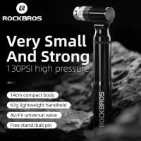 ROCKBROS มินิปั๊ม 130PSI อลูมิเนียมปั๊มจักรยานสวมใส่แบบพกพาจักรยานยาง inflator สำหรับ AV FV ultralight air ปั๊มจักรยานอุปกรณ์เสริม