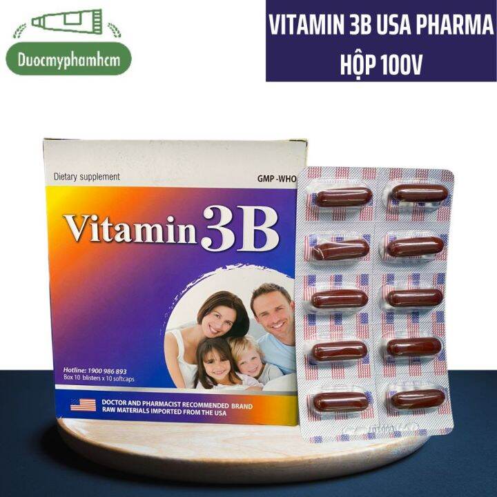 VITAMIN 3B bổ sung Vitamin (B1, B6, B12) USApharma Hộp 100 viên