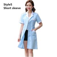 10Styles Uniforms Lab White Coat Nurse Pharmacy Beauty Clinic Work Wear Uniforms for Women Gown