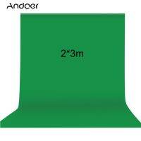 Andoer 2*3M/6.6 * 10ft Professional สีเขียวฉากหลังสตูดิโอถ่ายภาพพื้นหลังทำความสะอาดได้ผ้าฝ้ายโพลีเอสเตอร์ไม่มีรอยต่อ One-Piece Design สำหรับภาพการถ่ายภาพผลิตภัณฑ์