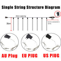 กลางแจ้งถนนพวงมาลัย LED 8หลอดฝนดาวตกฝน S Tring แสงสวนต้นคริสต์มาสตกแต่งน้ำแข็งนางฟ้าไฟกันน้ำ