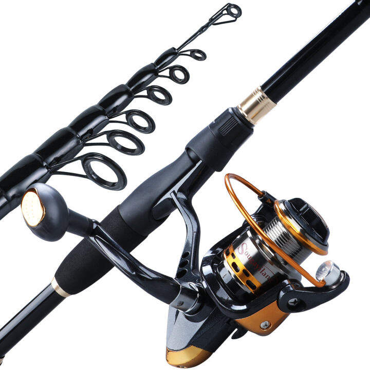 retcmall-1-8-2-4m-telescopic-fishing-rod-set-ultralight-weight-rod-with13-1bb-spinning-reel-น้ำเค็มน้ำจืด-reel-tackle