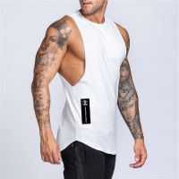 COD lianshai Cotton Gym Tank Tops Mens Fitness Bodybuilding Workout Sleeveless T-Shirt Summer Casual Graphic Singlet Vest Crossfit Clothing