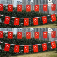 Aerlxemrbrae  20pcs/lot  turkey  bunting flags 14x21cm  Pennant   turkey  String Banner Buntings Festival Party Holiday