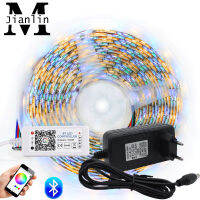 Bluetooth Controller RGB RGBW RGBWW LED Strip Set 12V LED Strip 5050 5m 60LEDm + Bluetooth Controller + Power Adapter