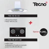 TECNOGAS ชุด SET เครื่องครัว เครื่องดูดควัน TECNOSTAR รุ่น TNS HD 90 GS + เตาแก๊ส 2 หัว รุ่น TNS HB 2073 GB