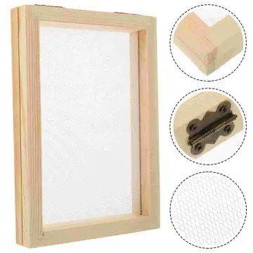 3pcs Wooden Paper Making Papermaking Mould Frame Screen Tools Rectangle  Screen Printing Frame for DIY Paper Handcraft Craft