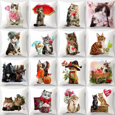 【JH】 Print Polyester Cushion Cover 45x45 Throw Sofa Car Pillowcase 40888P